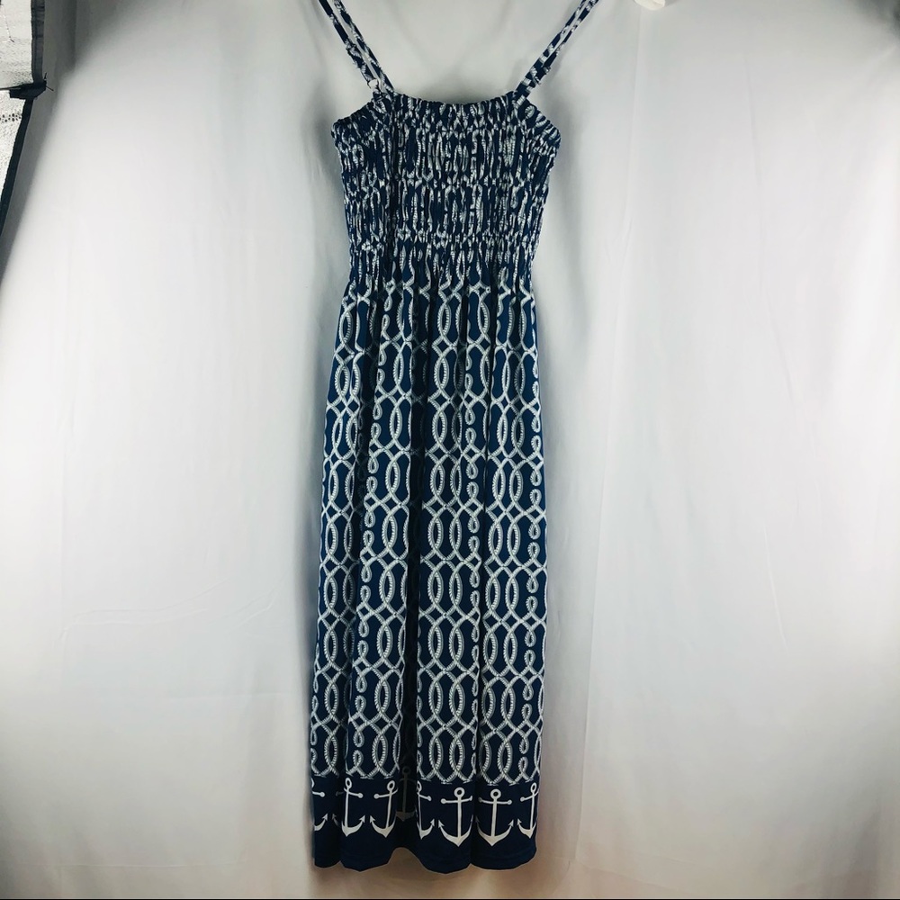 INDIAN Boutique Women’s one size Blue and white nautical rope and anchor design